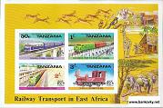 *Známky Tanzánia 1976 Železnica v Afrike MNH hárček - Kliknutím na obrázok zatvorte -